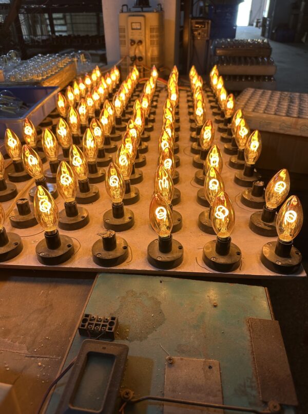 Bulb ageing line shown on the TITKLED factory website